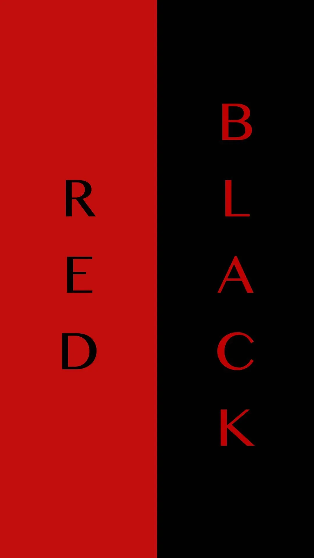 Red and Black Vertical Text Design Bold Color Wallpaper