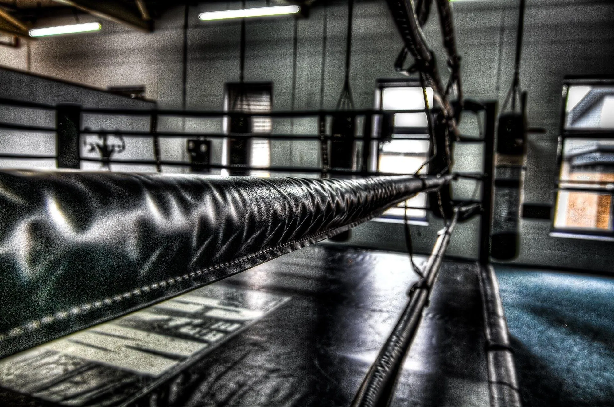 Rope Stretching Across an Empty Boxing Ring Free Wallpaper