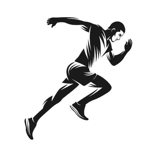 Silhouette of a Running Man in Motion For Athletic Strength