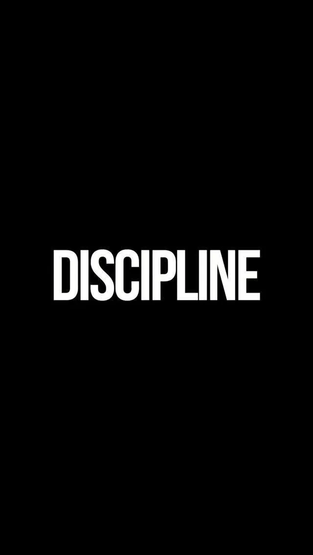 Simple Bold Black and White Poster With the Word Discipline
