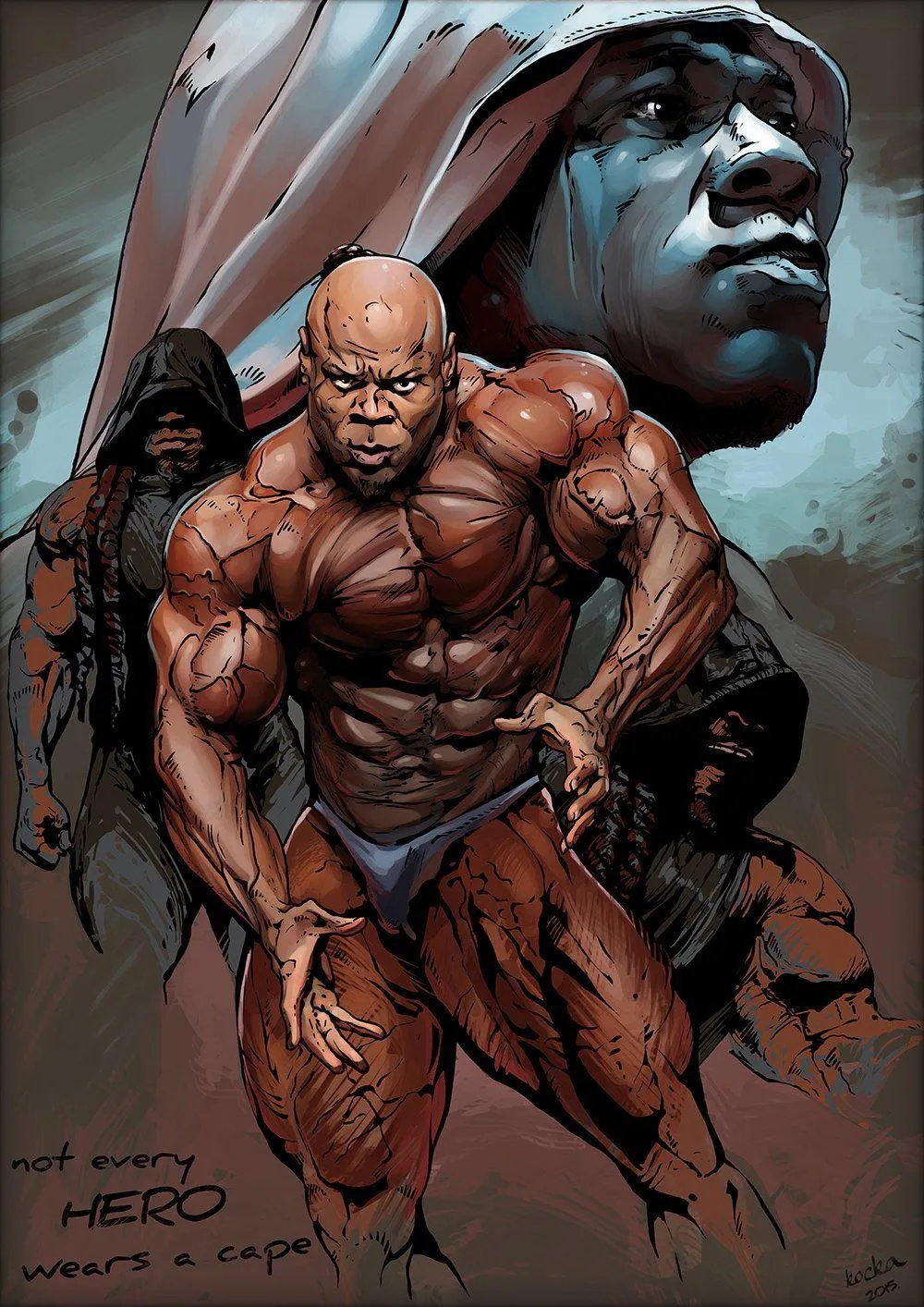 Superhero Inspired Muscular Figure With Powerful Pose