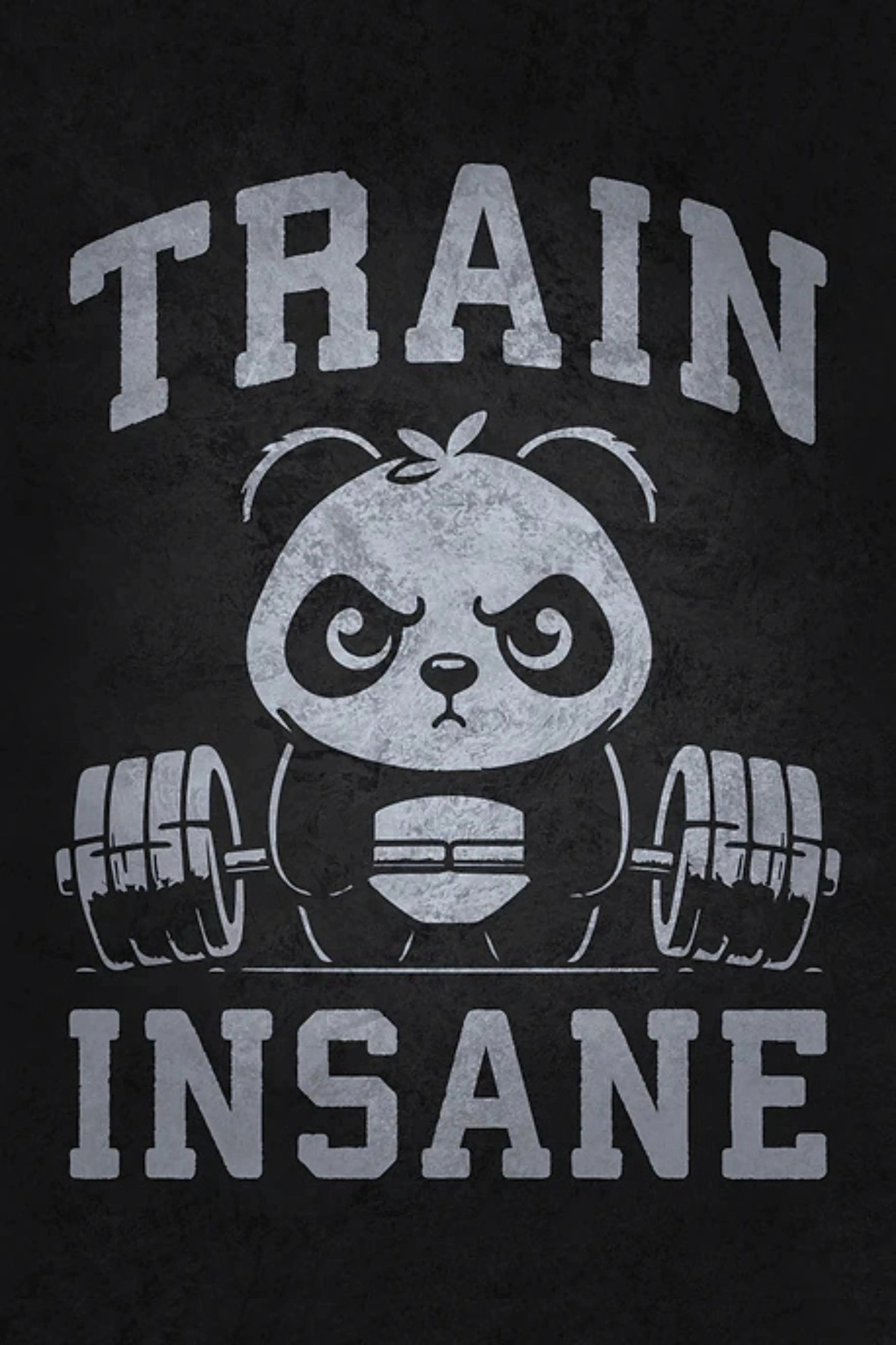 Train Insane Panda Gym Quote For Power Motivation Wallpaper
