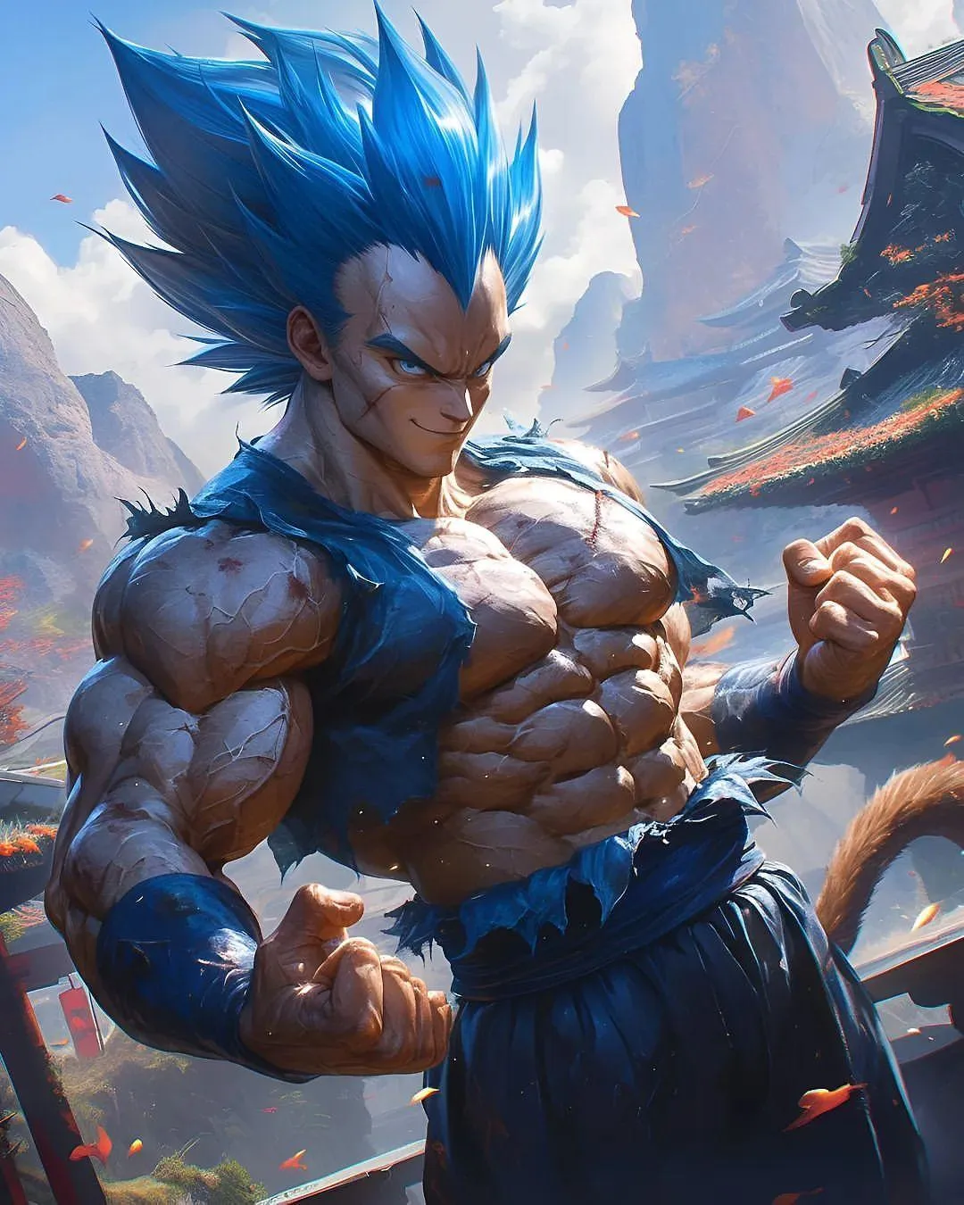 Vegita Anime Character Showing Strength and Determination