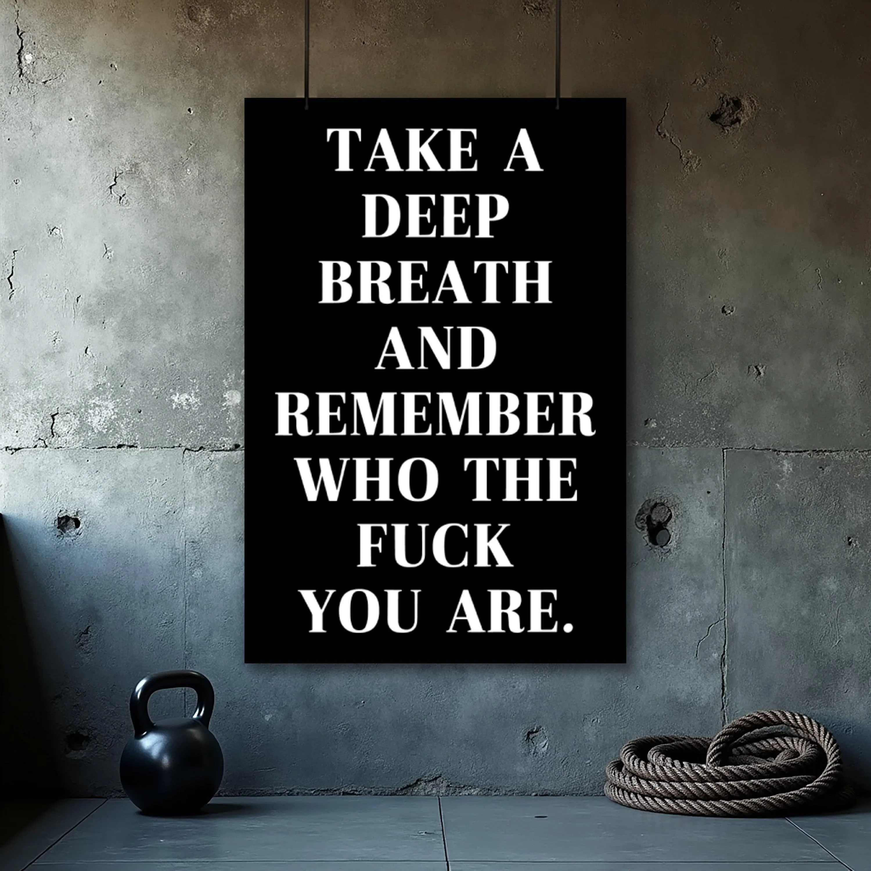 Wall Quote in Gym Reminding You To Stay Strong and Focused