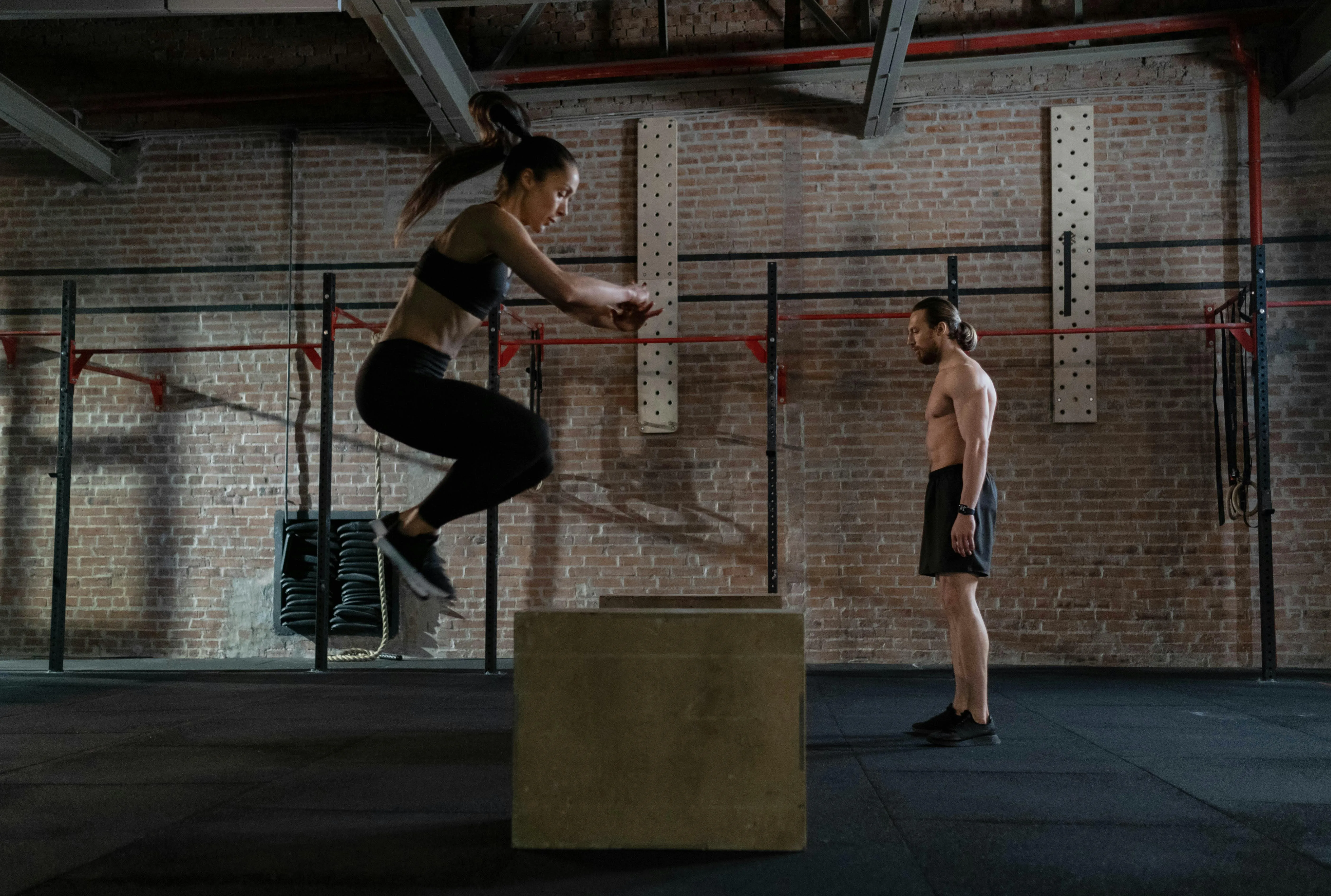 Woman Doing Box Jumps For Explosive Strength and Agility