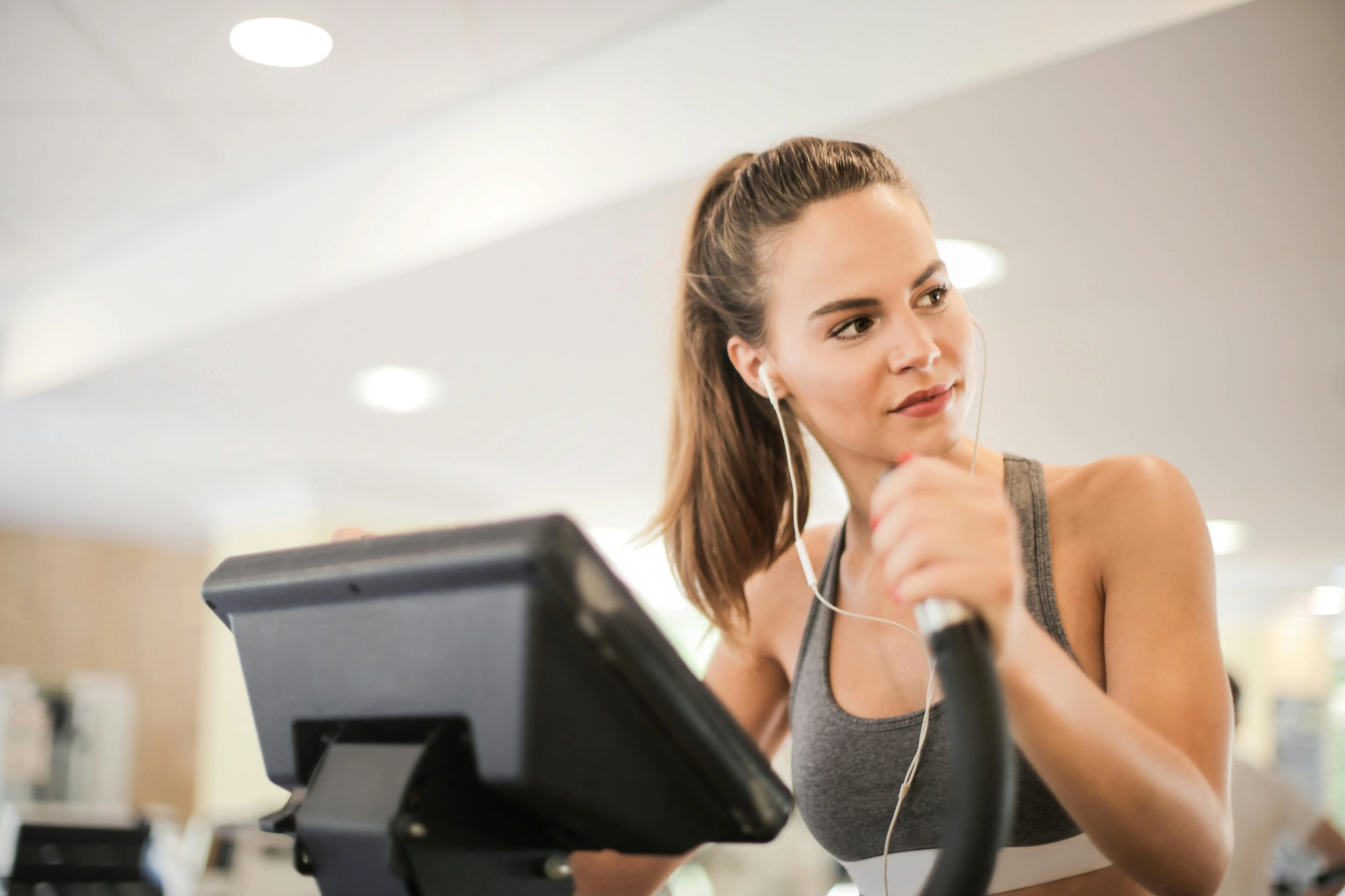 Woman Enjoying Treadmill Exercise For Fitness and Health