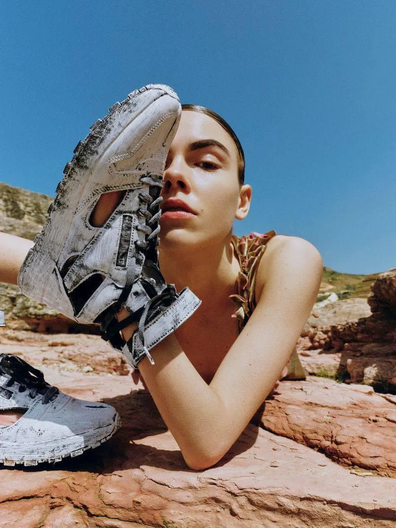 Artistic Outdoor Shot with Close Up on the Face And Sneaker