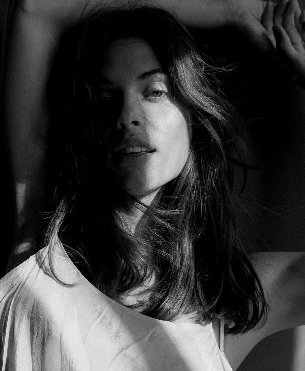 Black And White Portrait of a Woman in Natural Expression