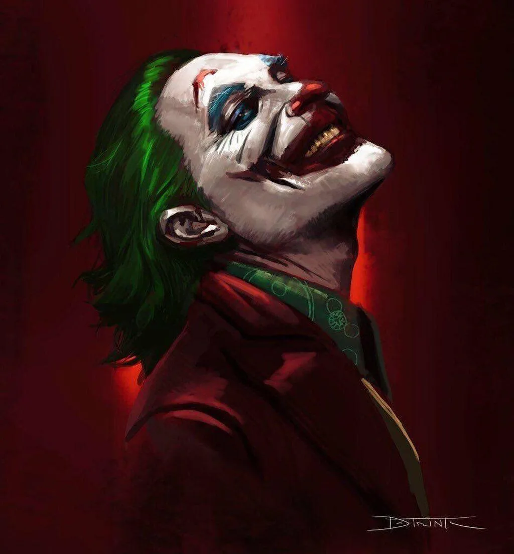 Joker Looking Up and Laughing High Resolution Wallpaper