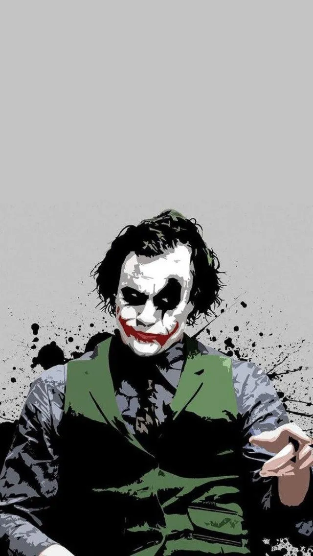 Joker Portrait in Green Vest Ink Splash Art HD Wallpaper