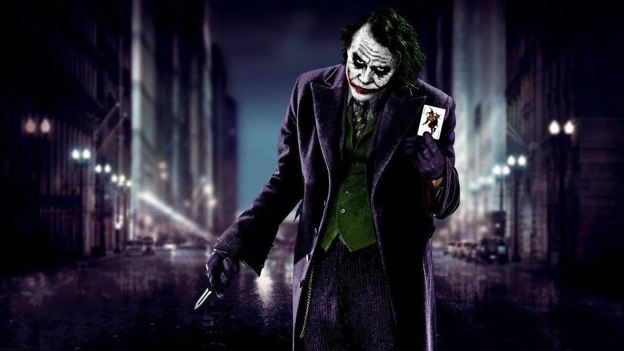 Scary Joker Walking Alone in A Dark Empty City Street Image