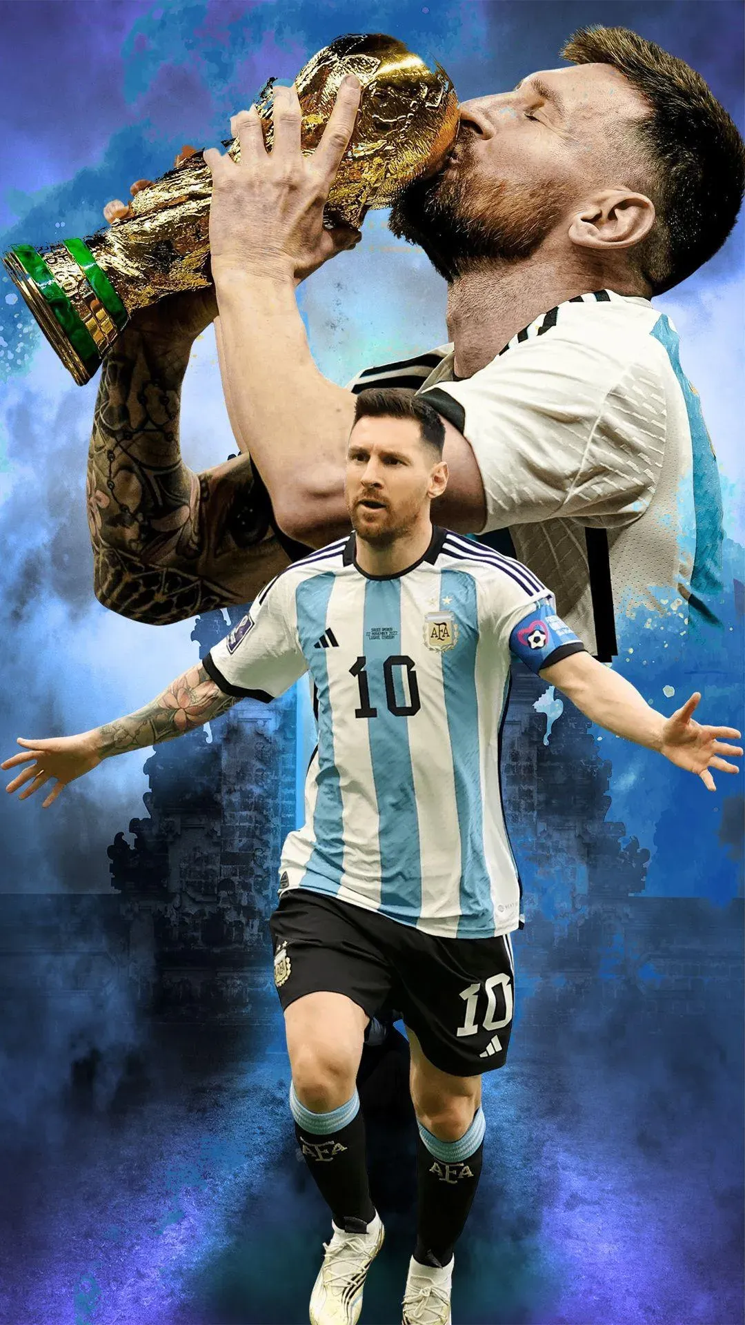 Argentina 2022 Victory Celebration Of Lionel Messi Wallpaper