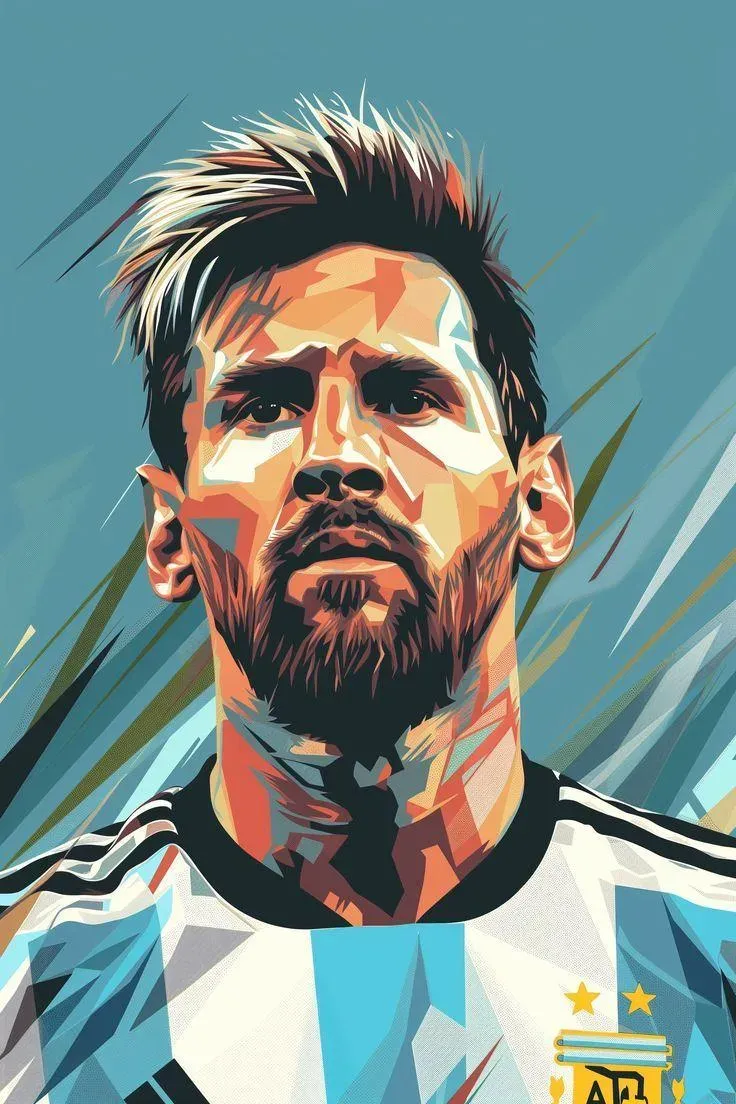 Artwork Of Lionel Messi In The Argentina Jersey HD Wallpaper