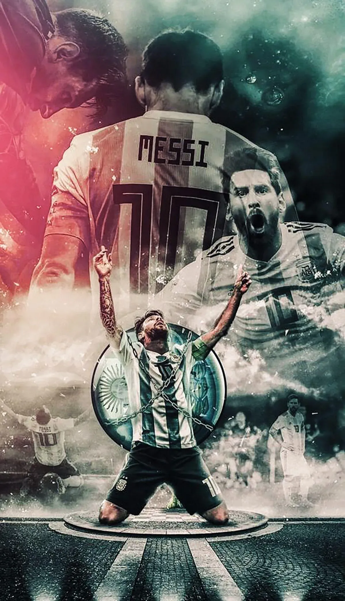 The Artwork Of Messi Portrait Mobile Wallpaper Free Download