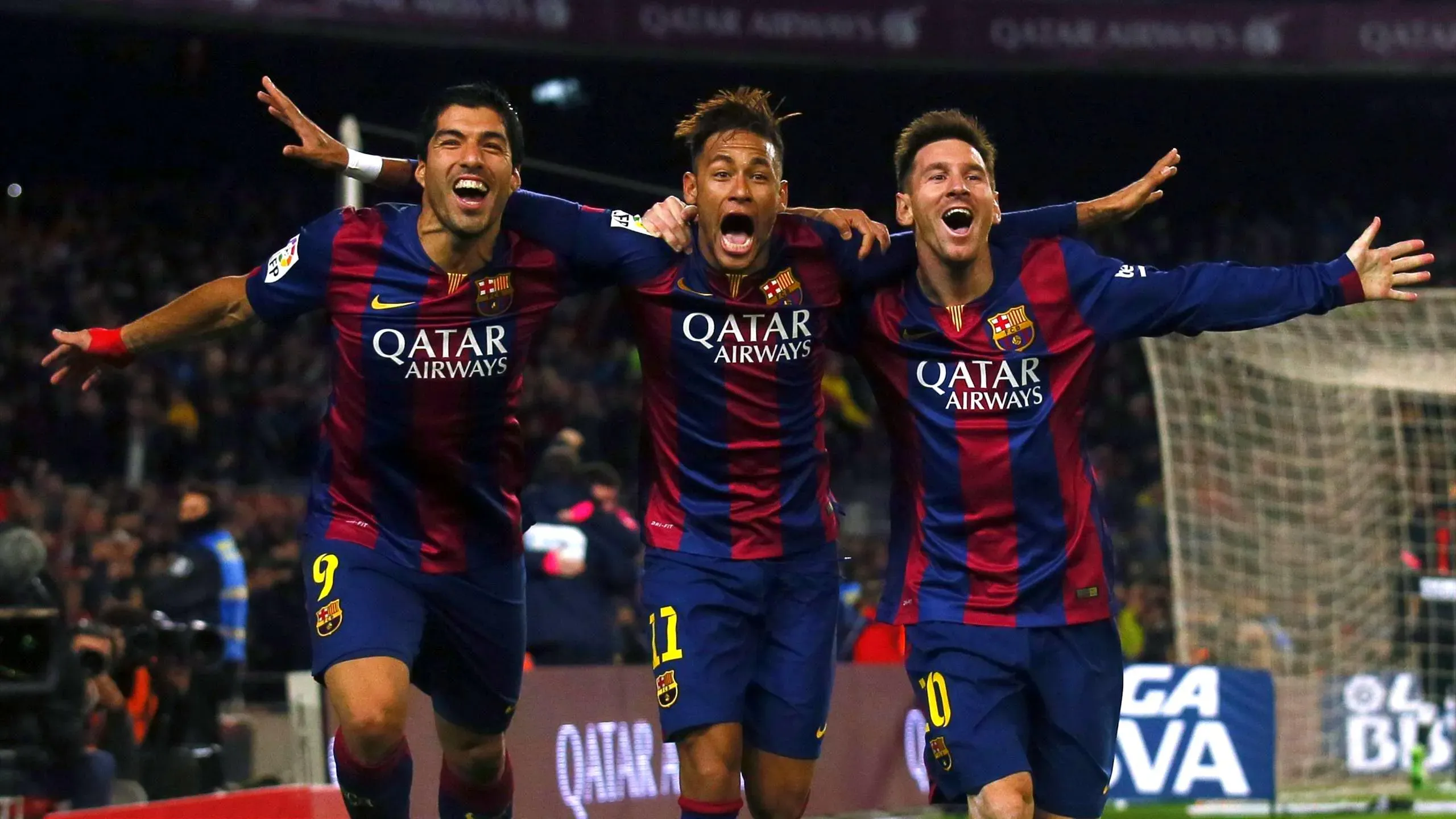 Msn Trio Celebration Messi Suarez Neymar At Barcelona Image