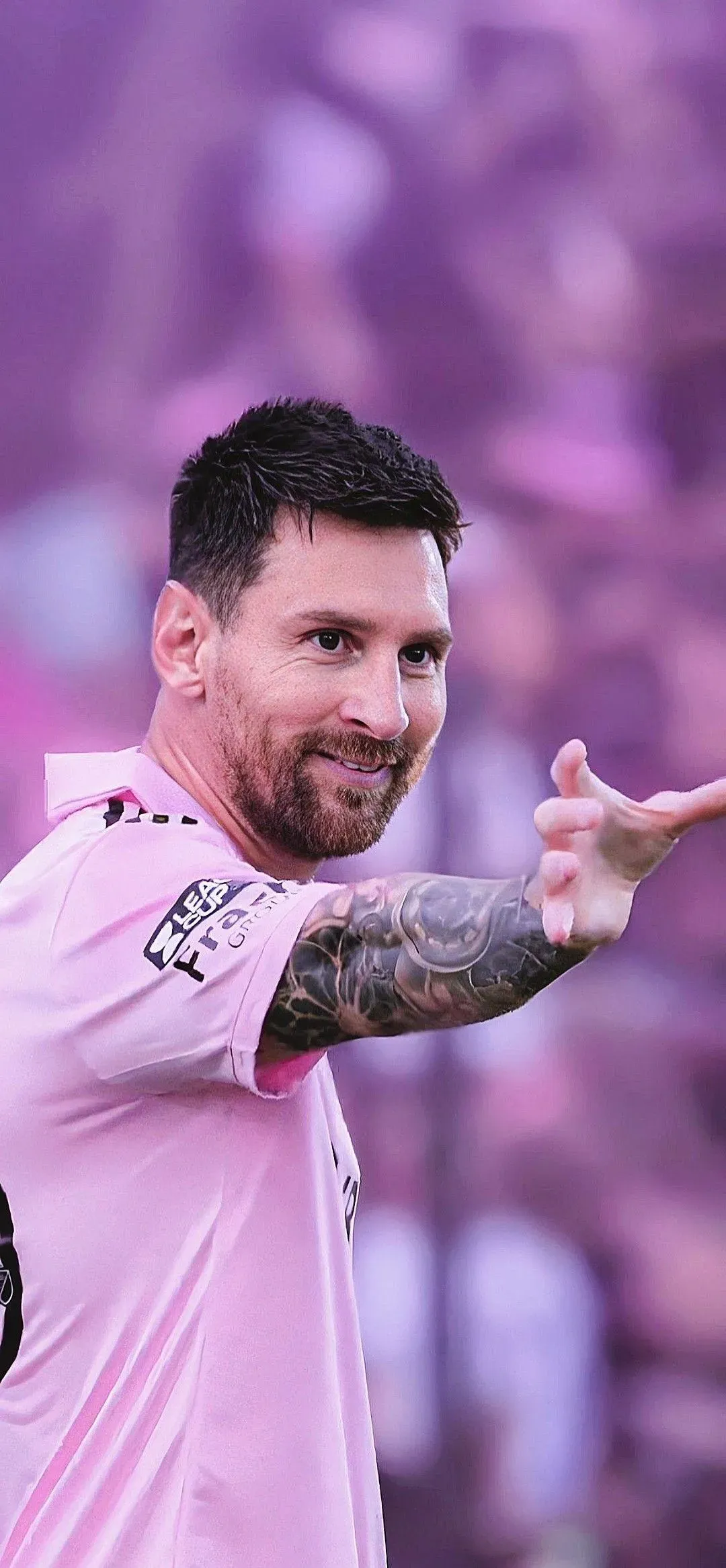The Football Goat Messi In Miami Pink Jersey HD Wallpaper