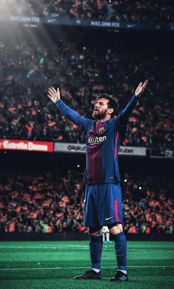 The Goat Of Football Celebrating The Match on Ground Image