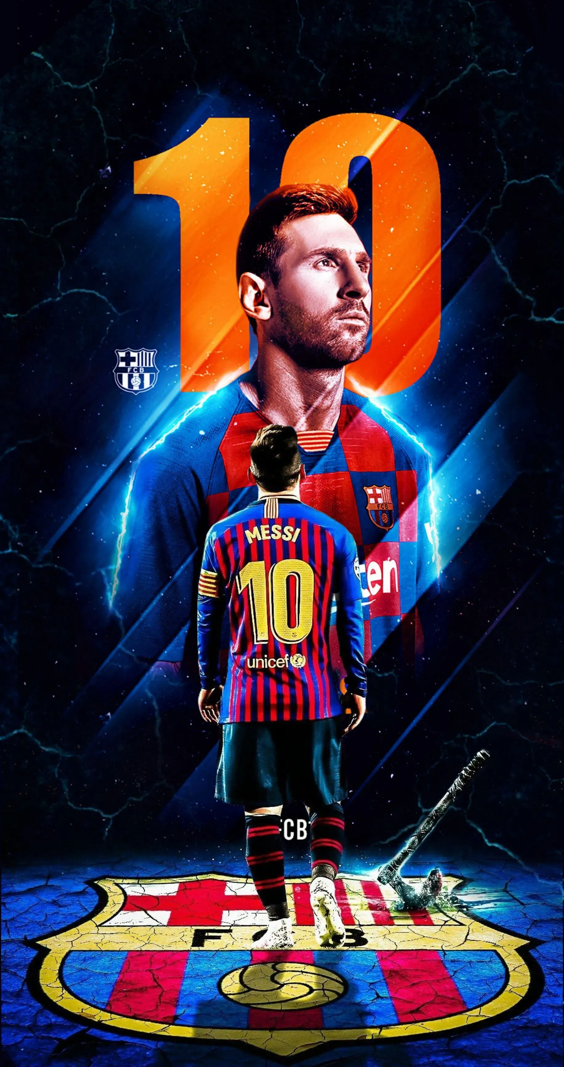 Legendary Lionel Messi Barcelona Fc With Iconic Number 10