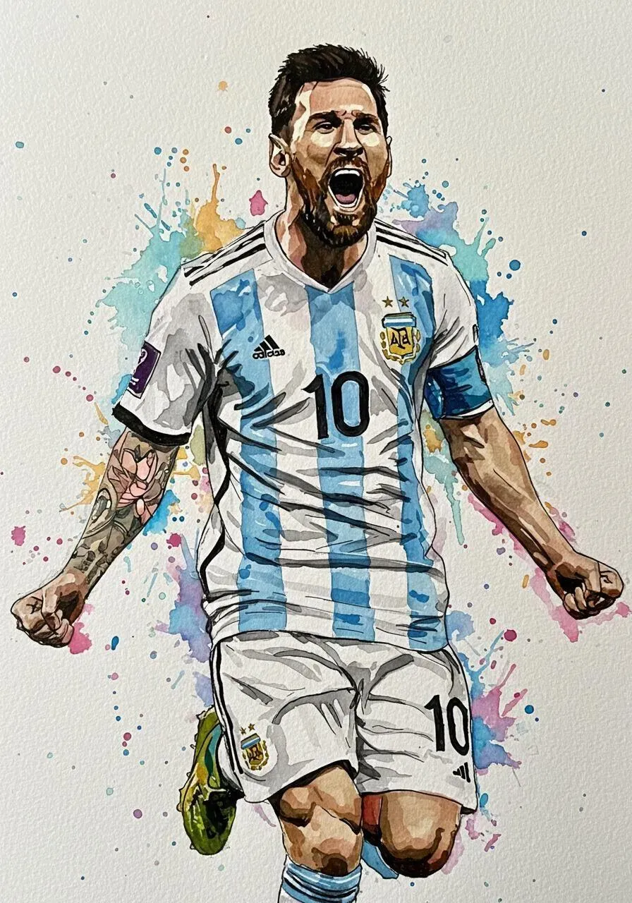 Lionel Messi Artwork HD Portrait Wallpaper Free Download