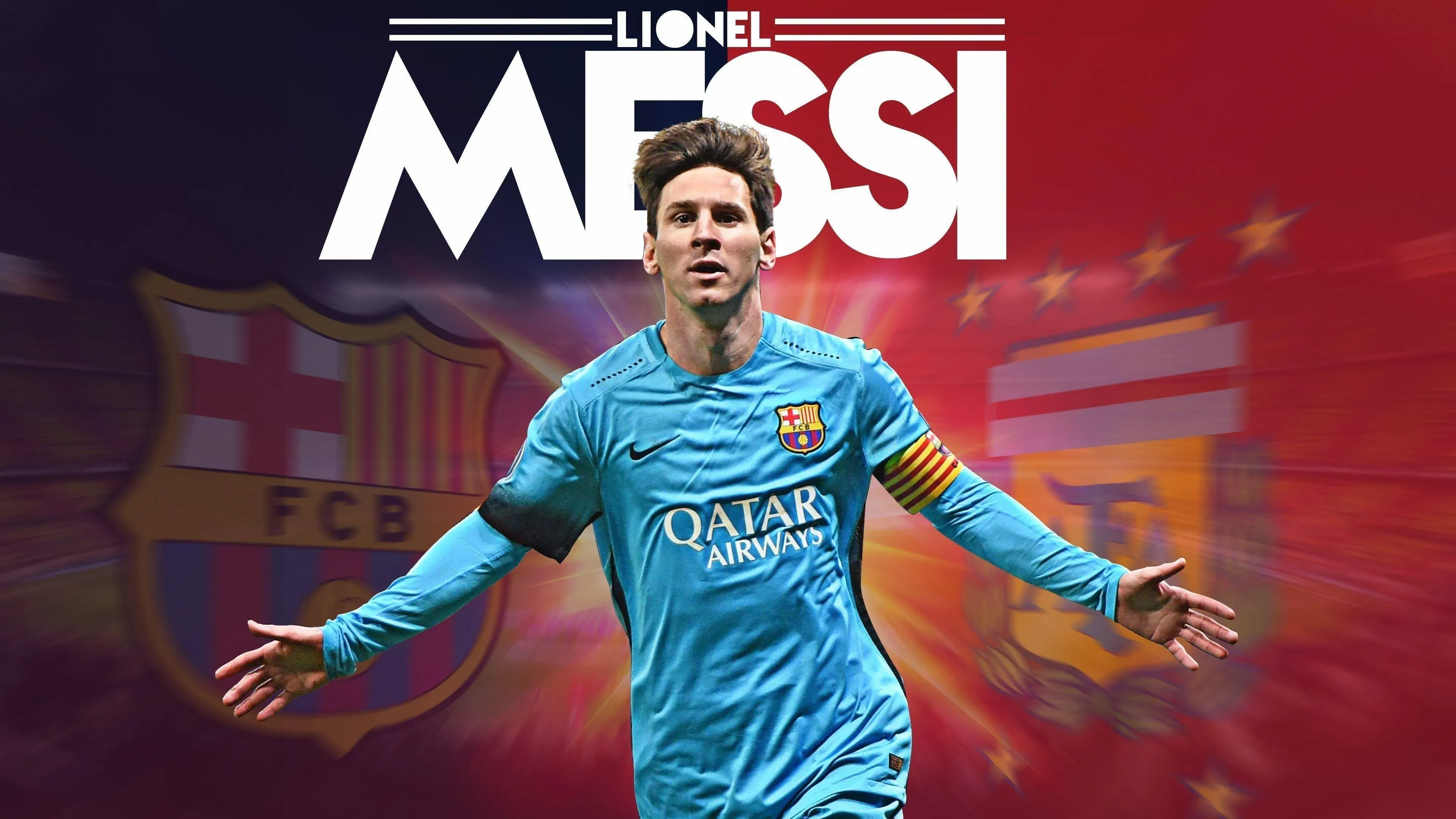 Lionel Messi In Barcelona Legendary Iconic Pose Wallpaper