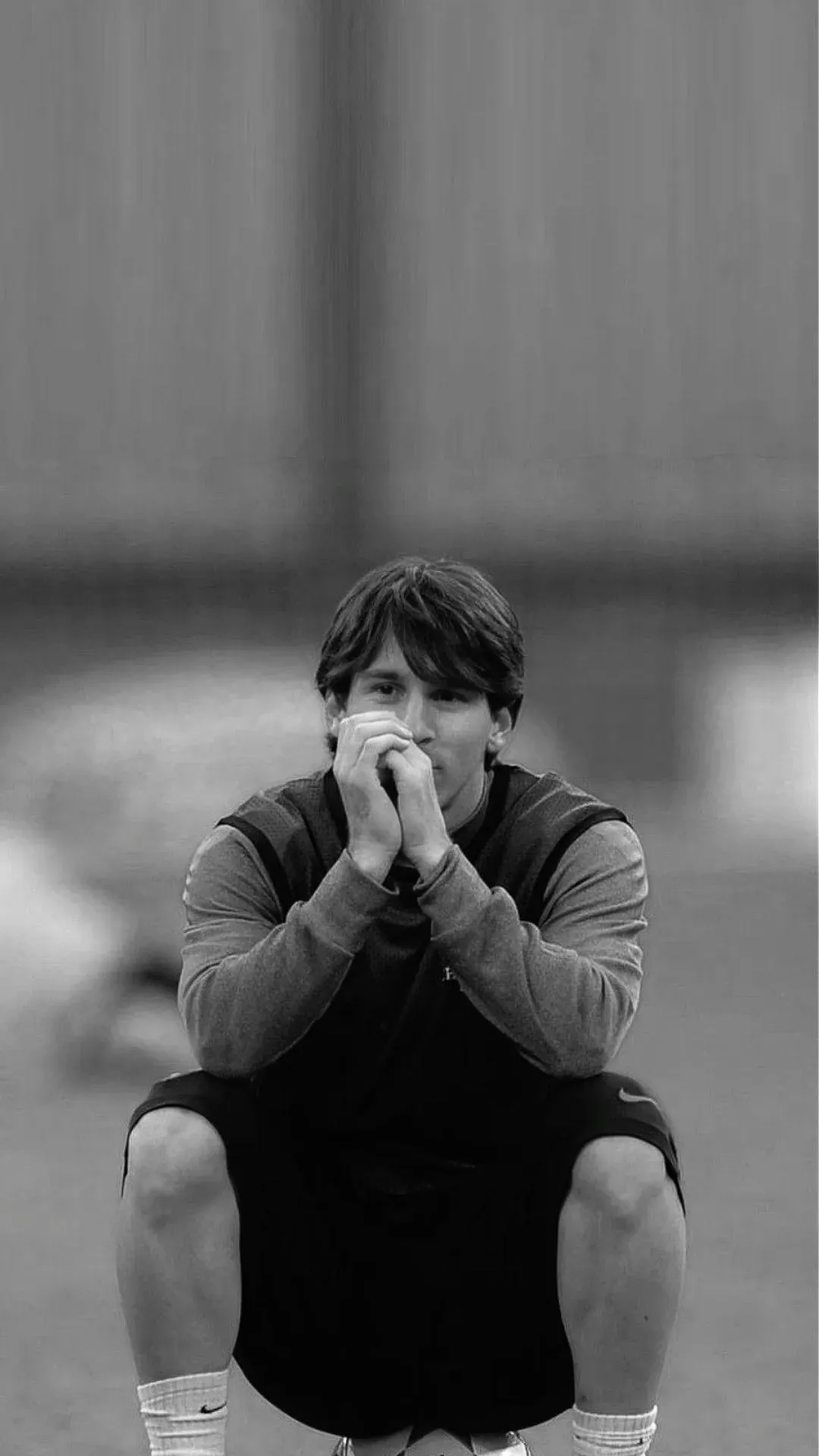 Young Lionel Messi Black And White Wallpaper Free Download