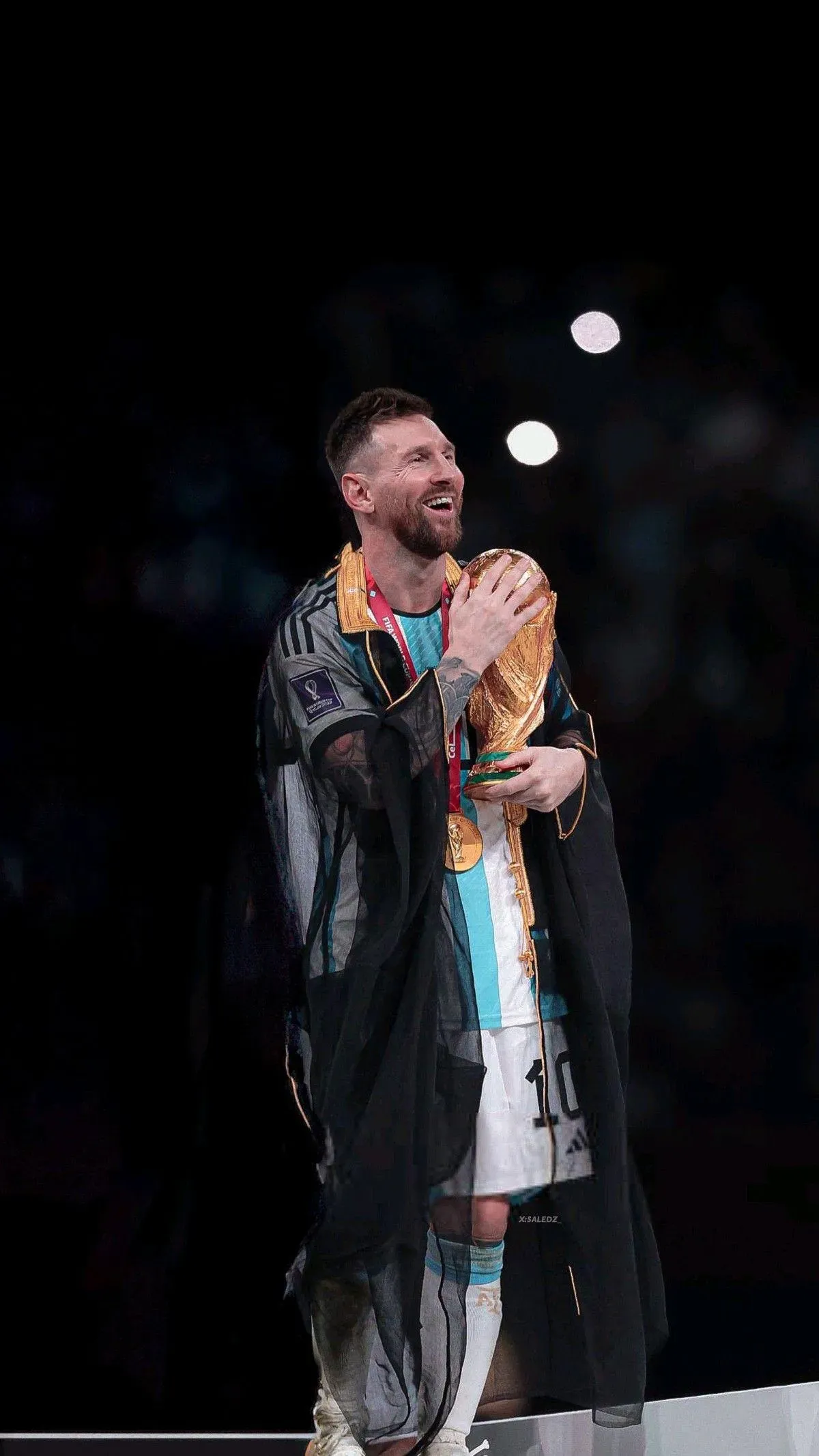 Lionel Messi The Captain Moment With Trophy HD Wallpaper