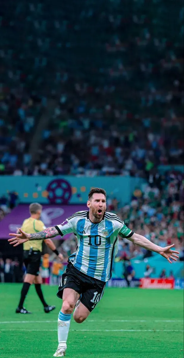 Lionel Messi Celebrates The Best Goal Iconic Scene Image