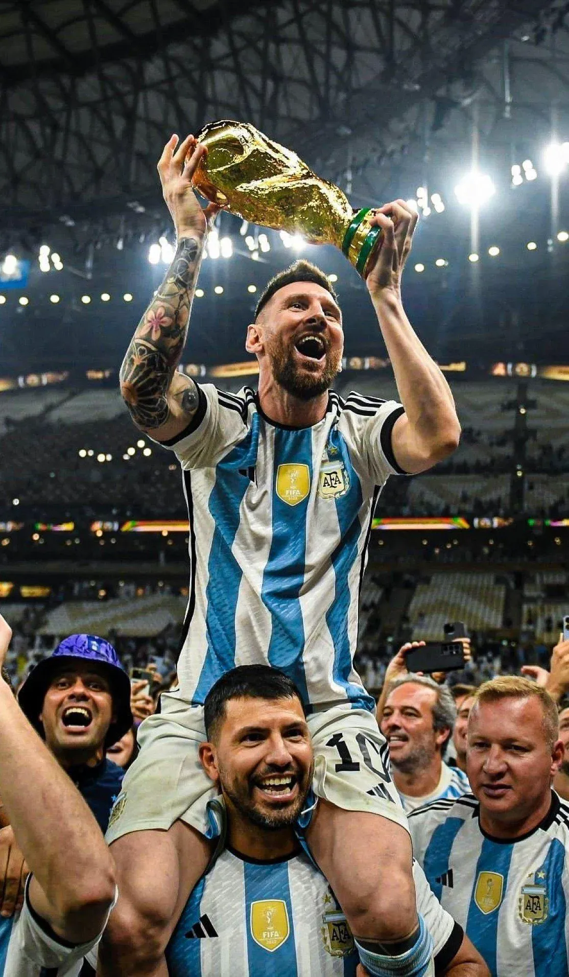 Lionel Messi Celebrates World Cup Victory With Argentina