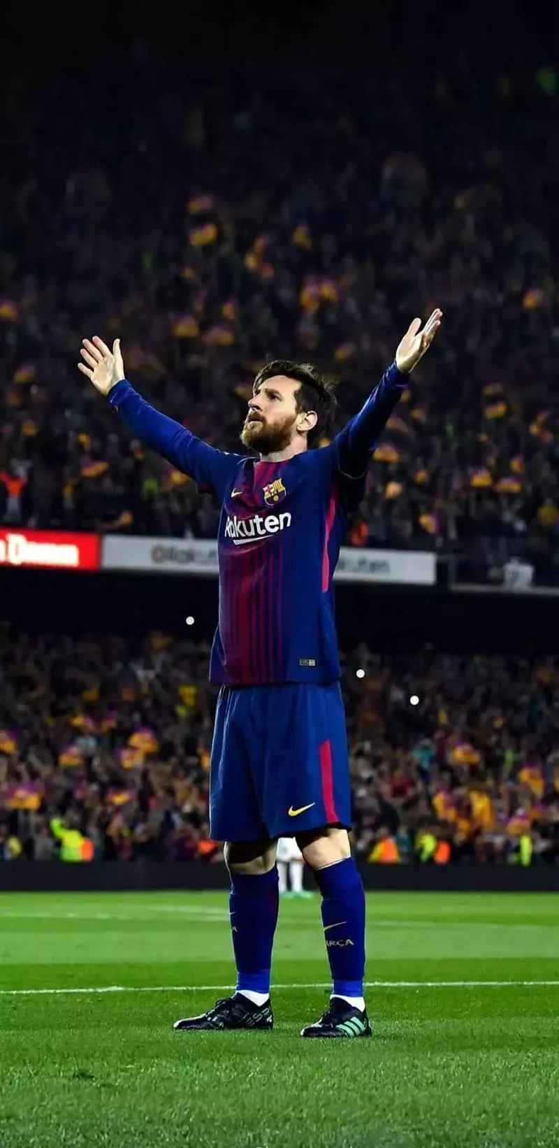 Lionel Messi is Celebrating With His Fans Barcelona Jersey