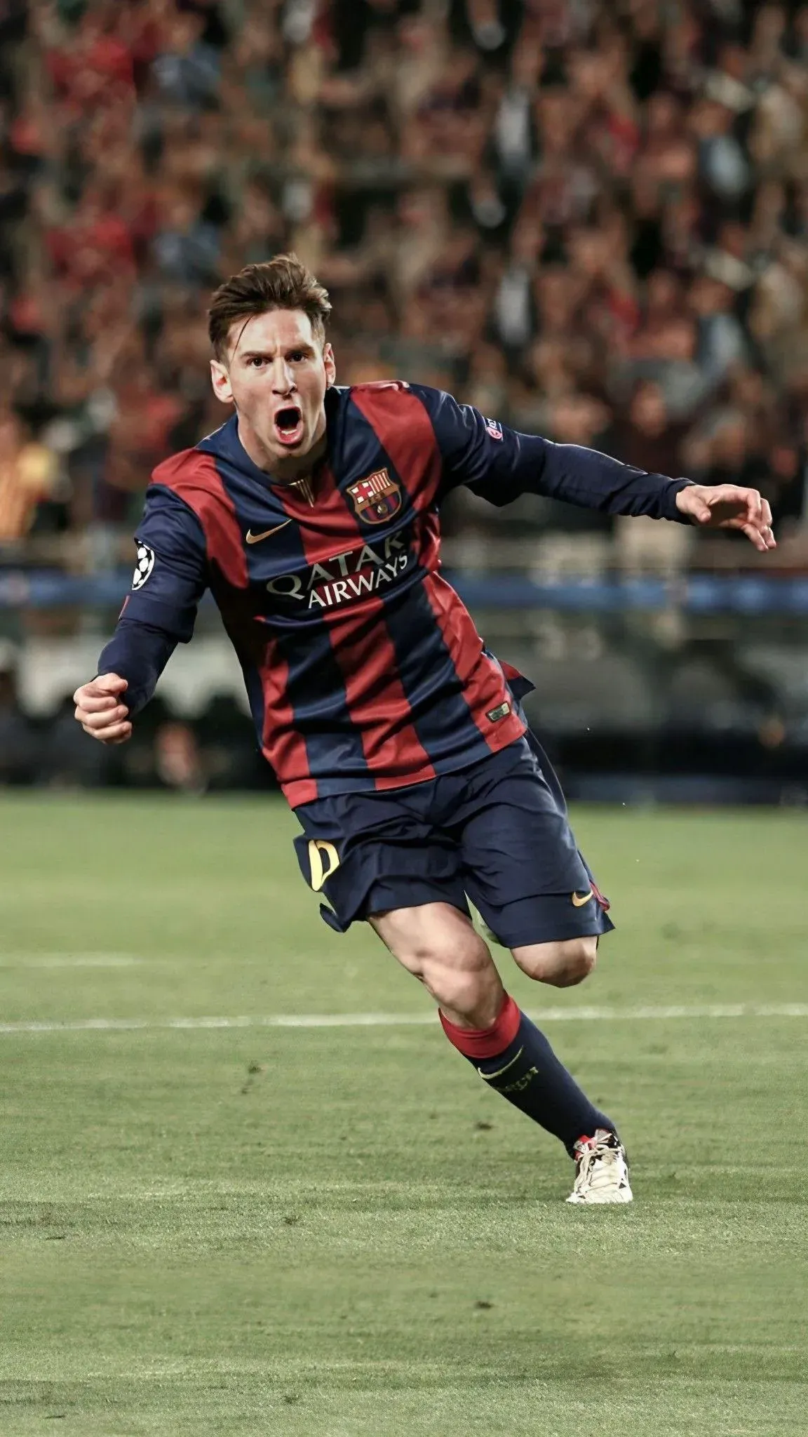 Lionel Messi Celebrating For Goal on The Ground HD Wallpaper