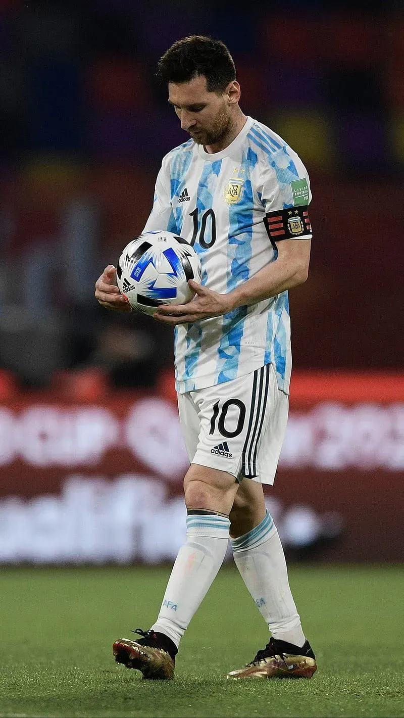 Lionel Messi Emotionally Walking With The Football Wallpaper