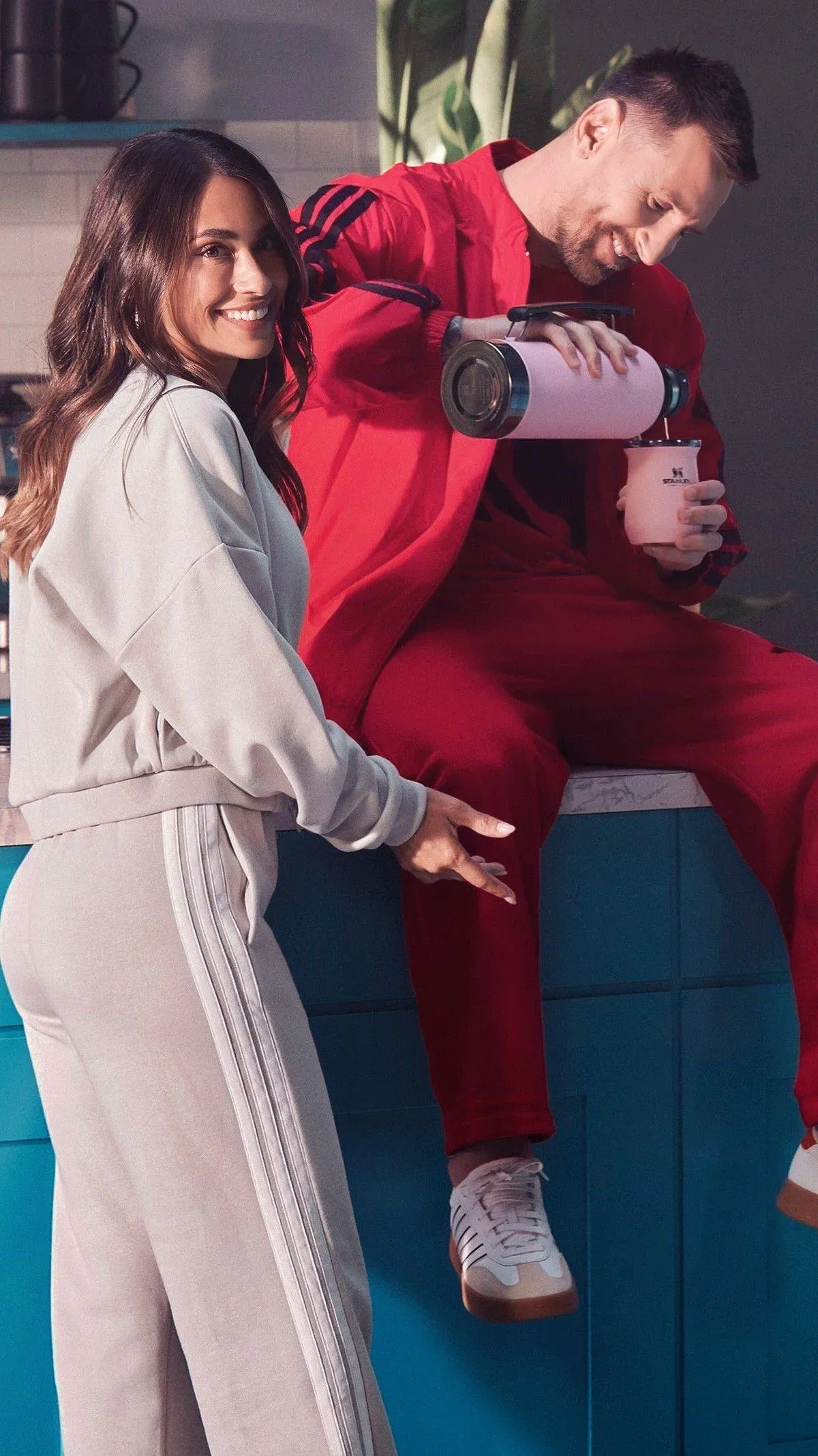 Lionel Messi Enjoying Mate With Partner Casual Home Moment