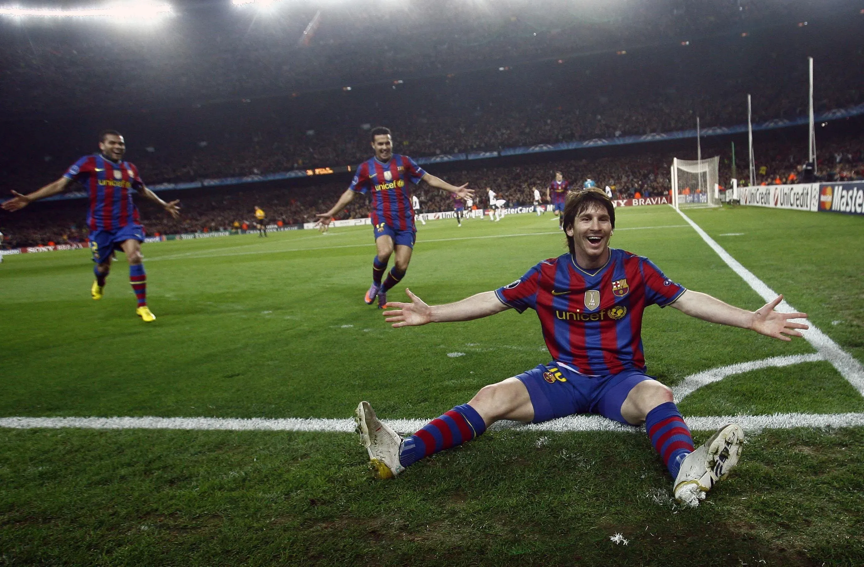 Lionel Messi Goal Celebration For Barcelona Hd Wallpaper
