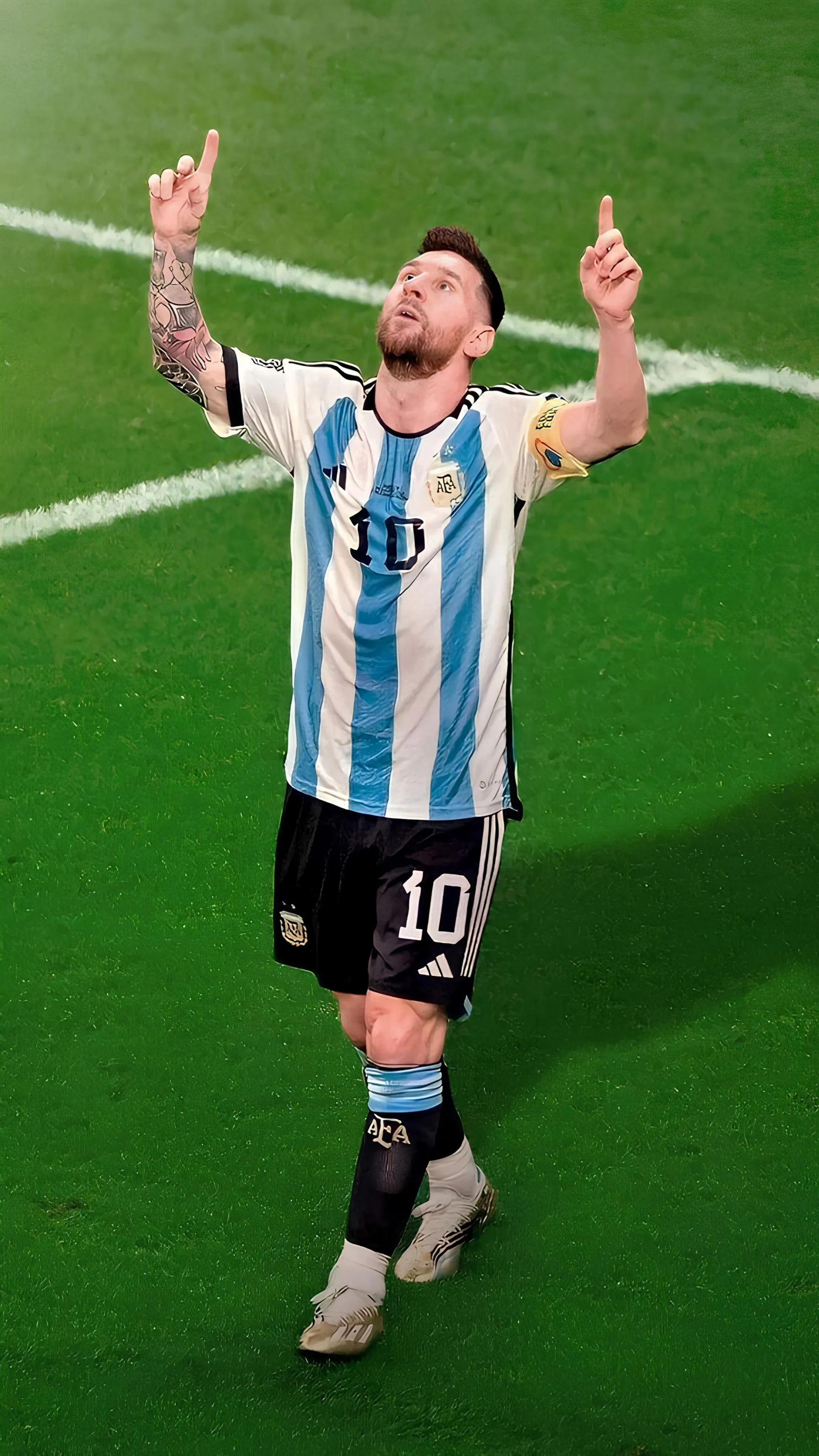 Lionel Messi The Goat Moment With Trophy Mobile HD Wallpaper