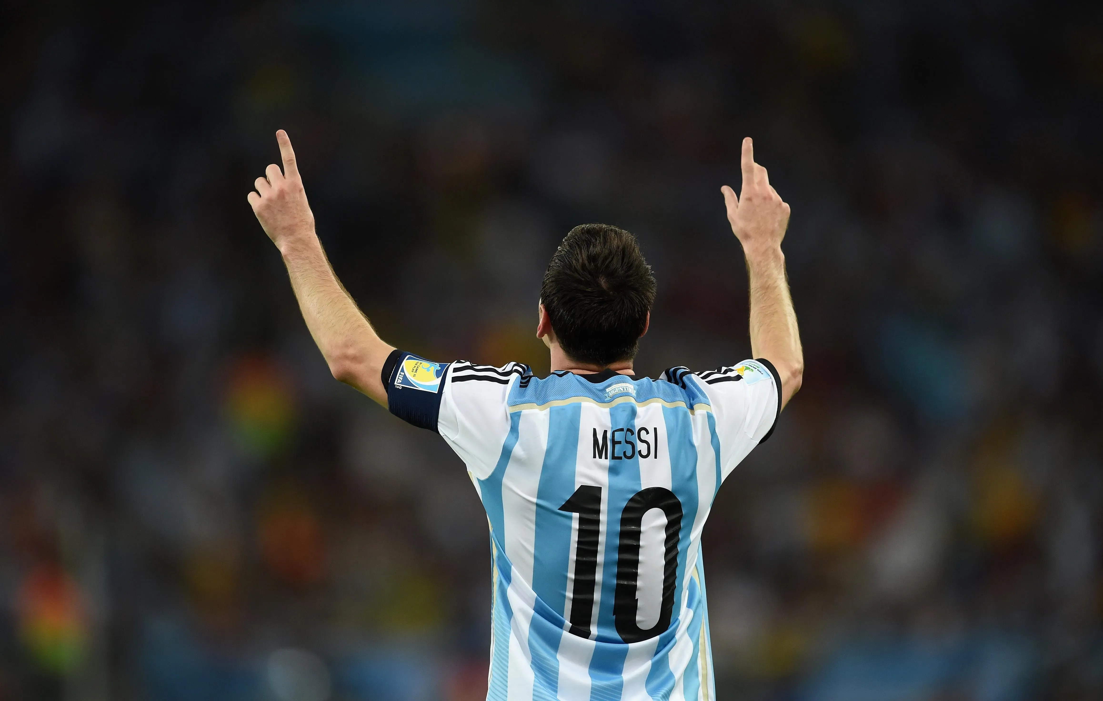 Lionel Messi Iconic Argentina Goal Celebration Hd Wallpaper