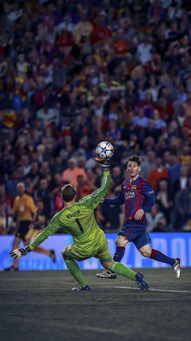 Lionel Messi Vs Neuer Wallpaper Iconic Scene Of Football