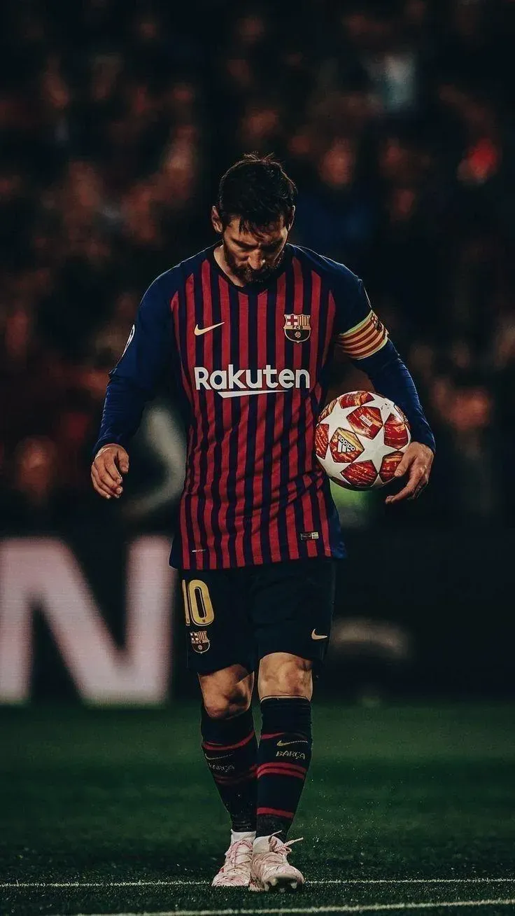 Lionel Messi Walking With A Football on The Ground Wallpaper