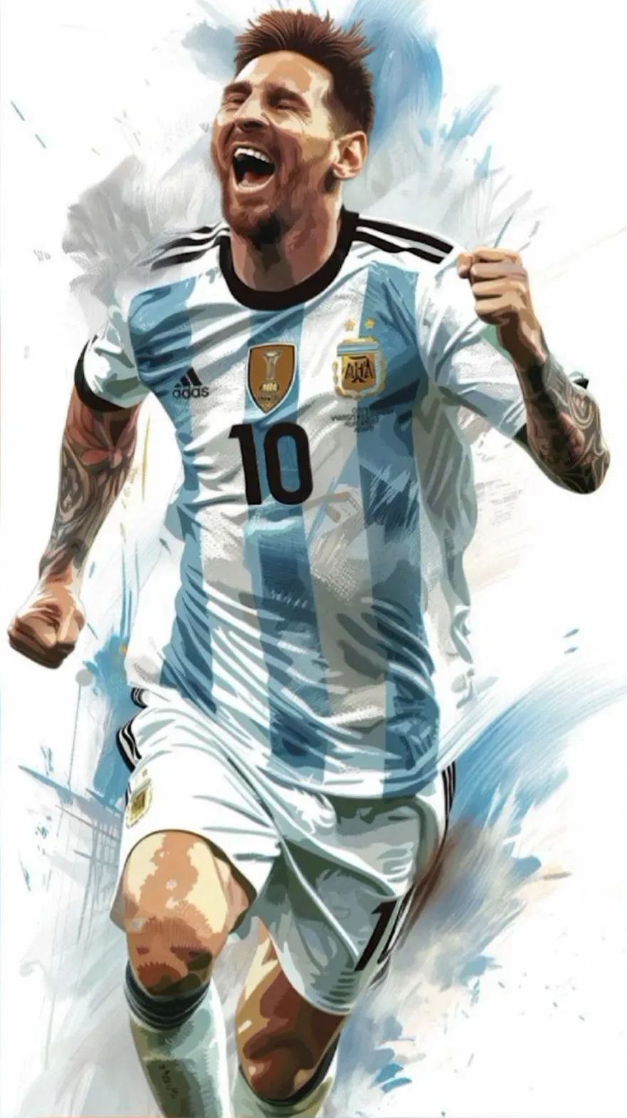 Lionel Messi Ai Created Wallpaper With The Argentina Jersey