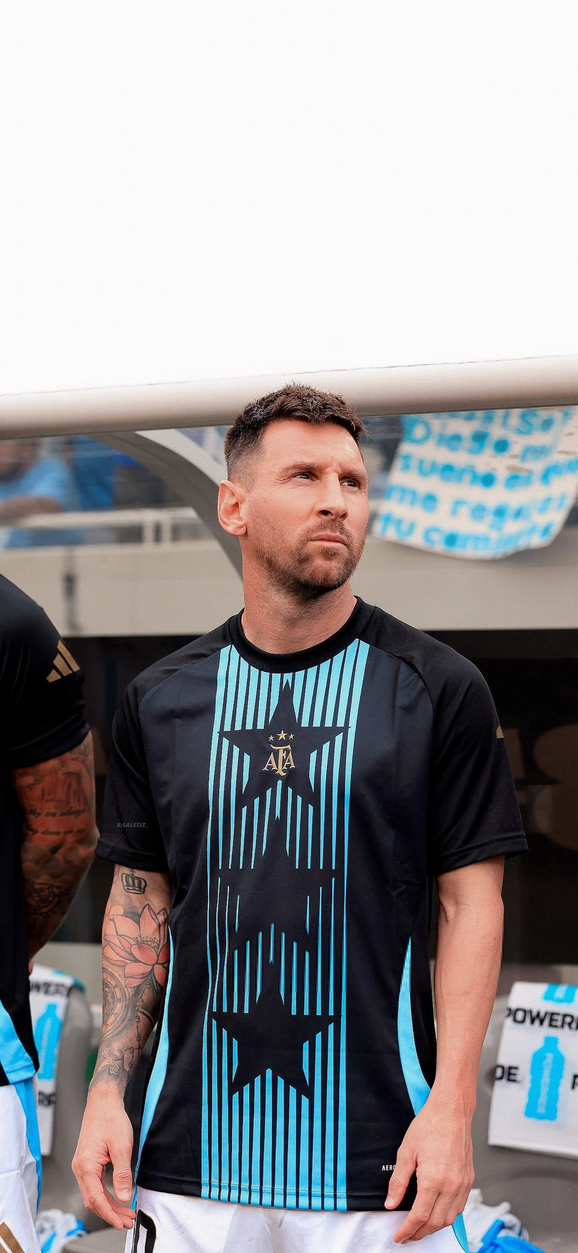 Messi In Argentina Black Training Jersey Free HD Wallpaper
