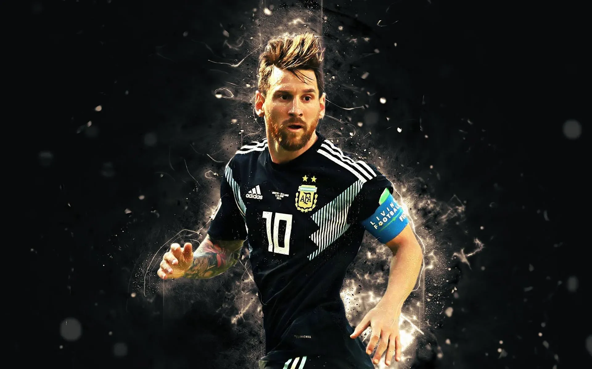 Messi Excited Moment After Shooting A Goal Mobile Wallpaper