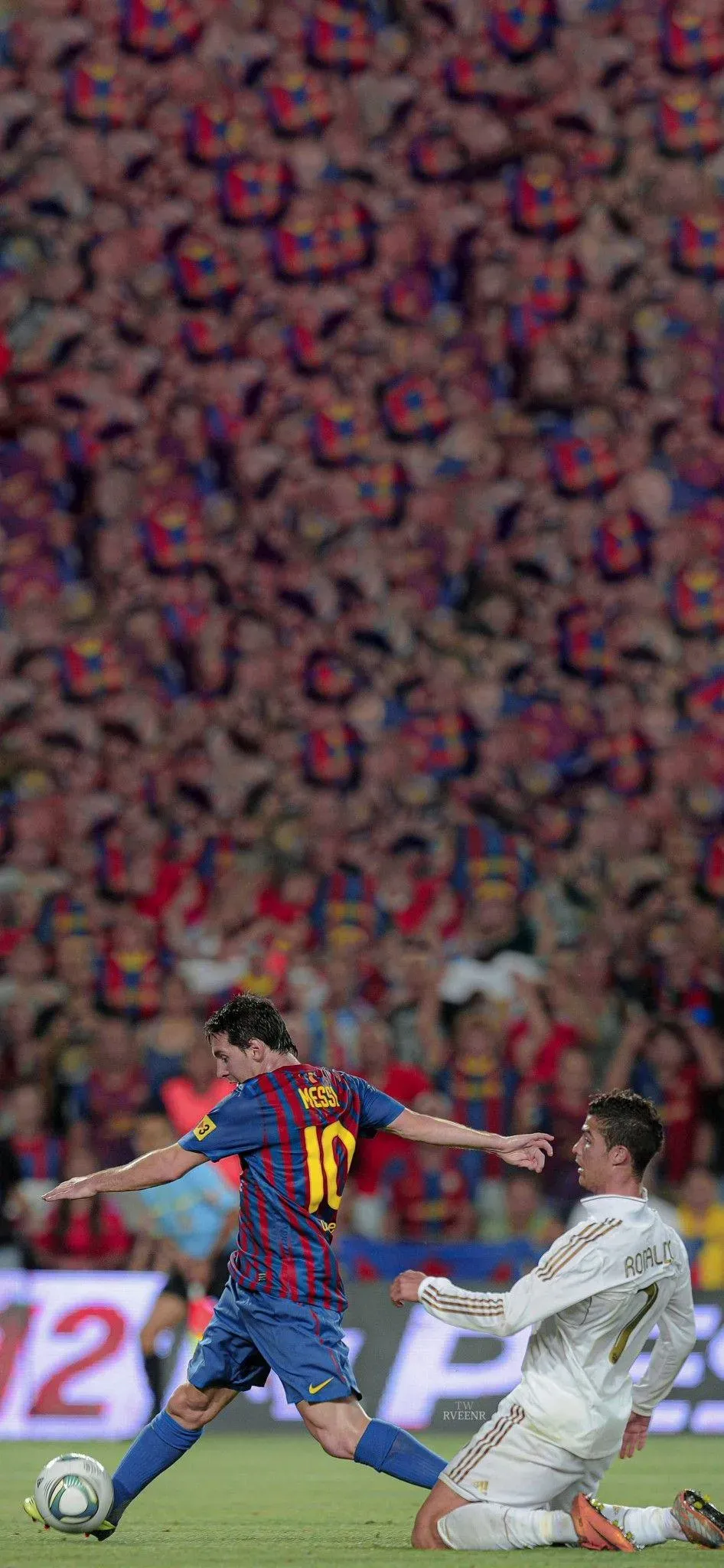 Messi And Ronaldo In The Top Football Match Hd Wallpaper