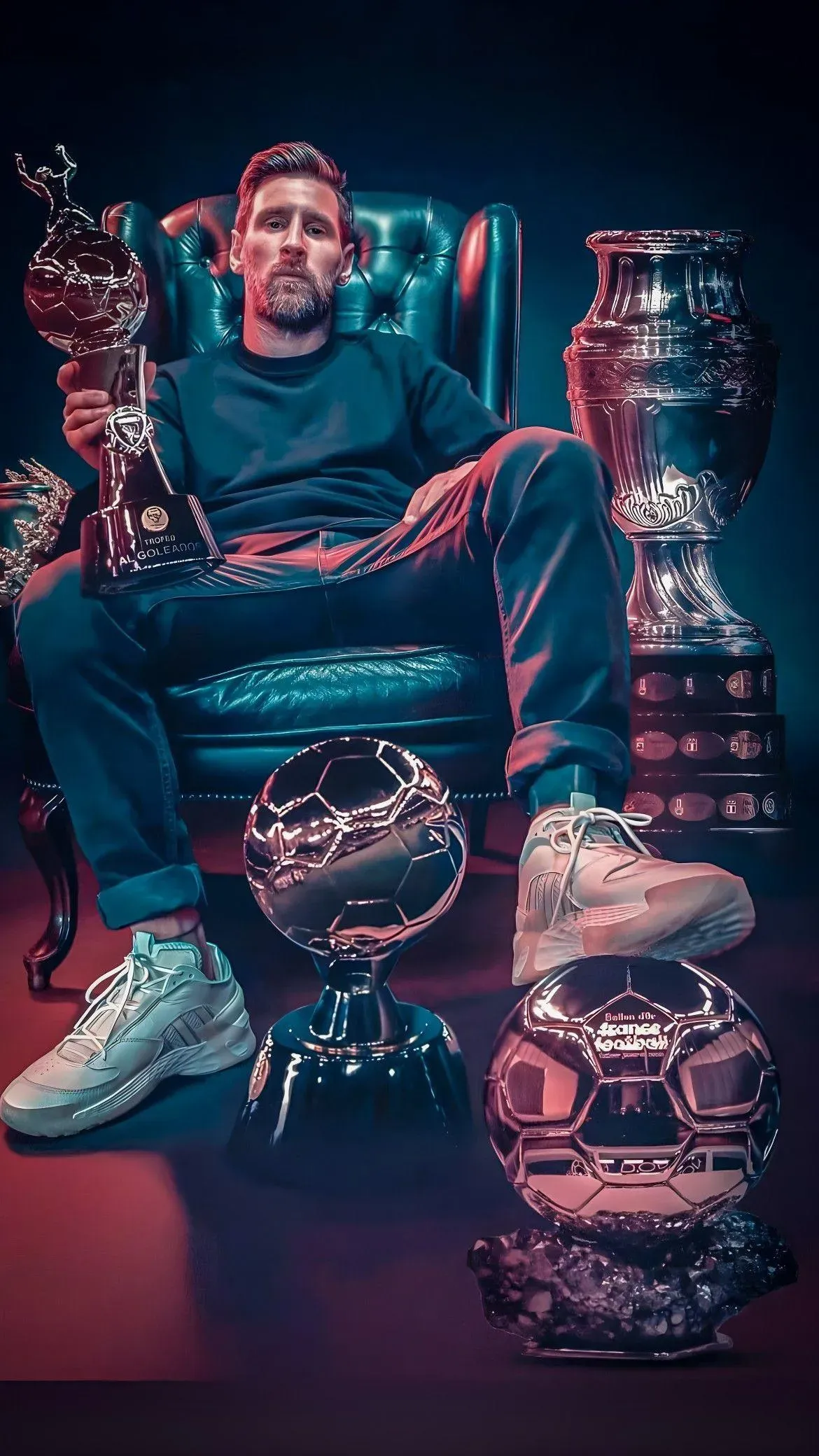 Painting Work Of Lionel Messi Free HD Mobile Wallpaper