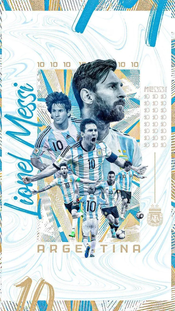 Pencil Artwork Of Lionel Messi In Argentina Jersey Wallpaper