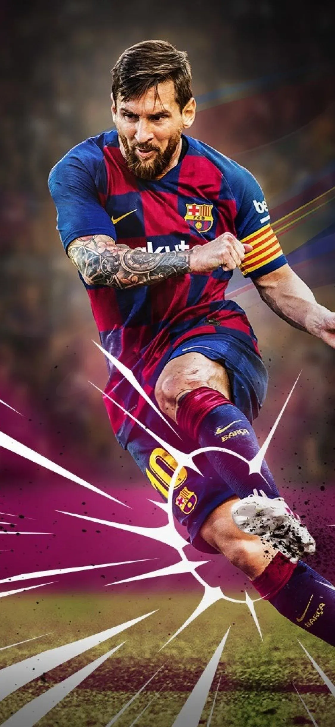 Powerful Kick Of Lionel Messi Free Hd Mobile Wallpaper