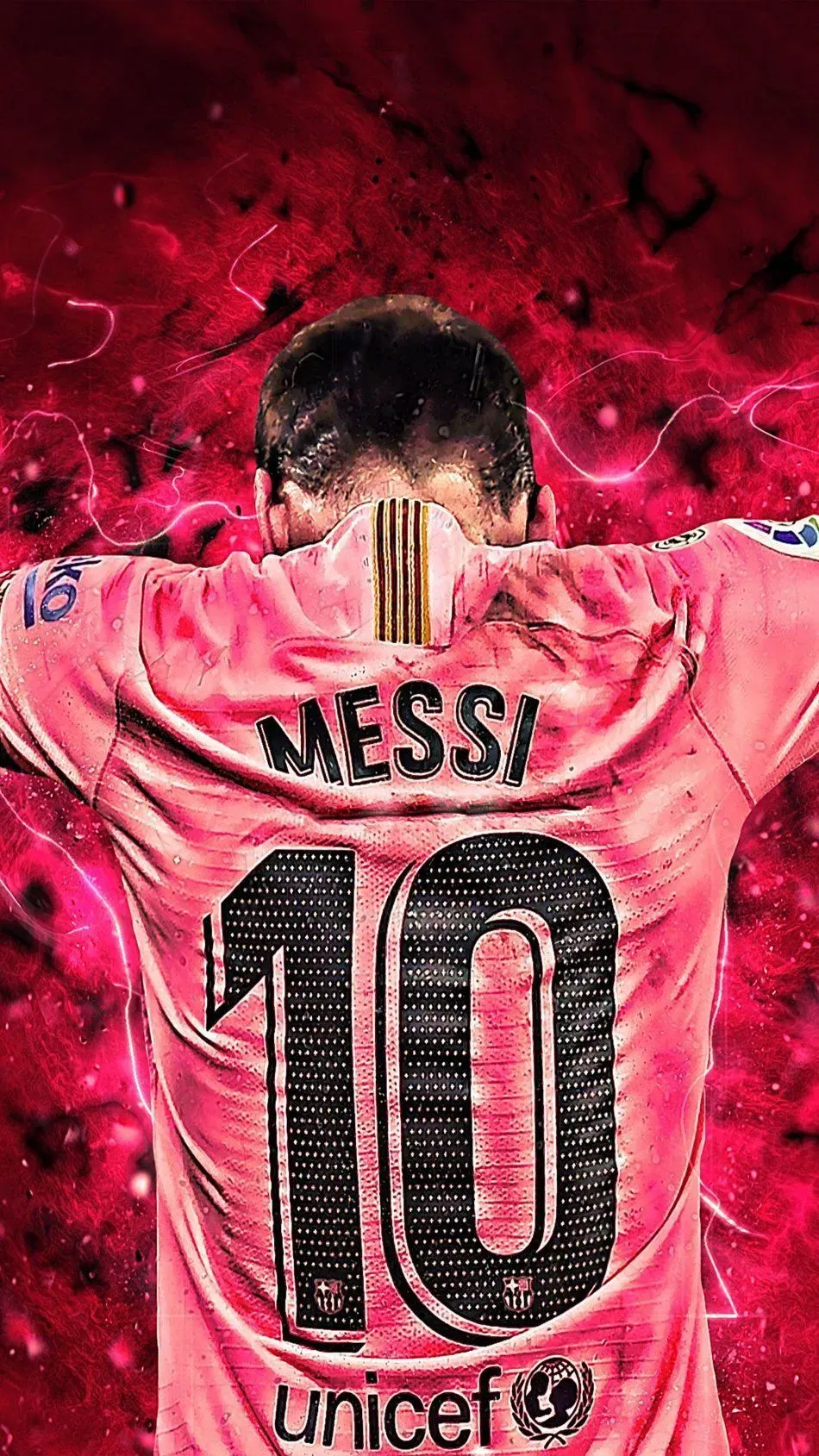 The Real Goat Messi In The Pink Jersey Free Mobile Wallpaper