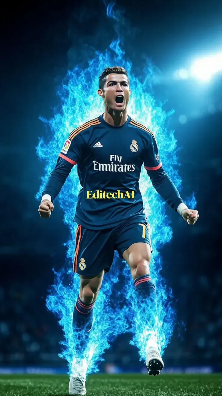 Ronaldo Wallpapers Neon Blue Effects