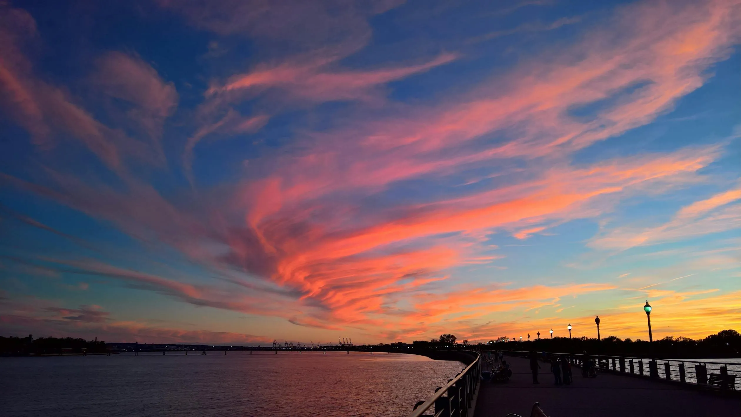 Amazing Sunset Sky with Bright Pink and Orange Clouds