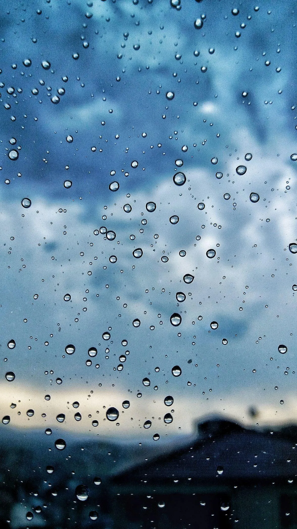 Birds Flying in Cloudy Sky During Light Rain Shower