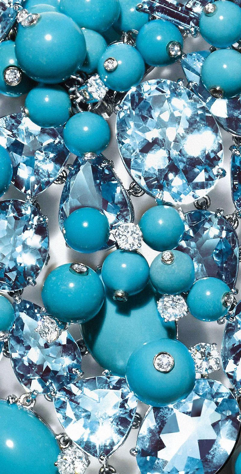 Blue and Silver Christmas Baubles with Water Droplets