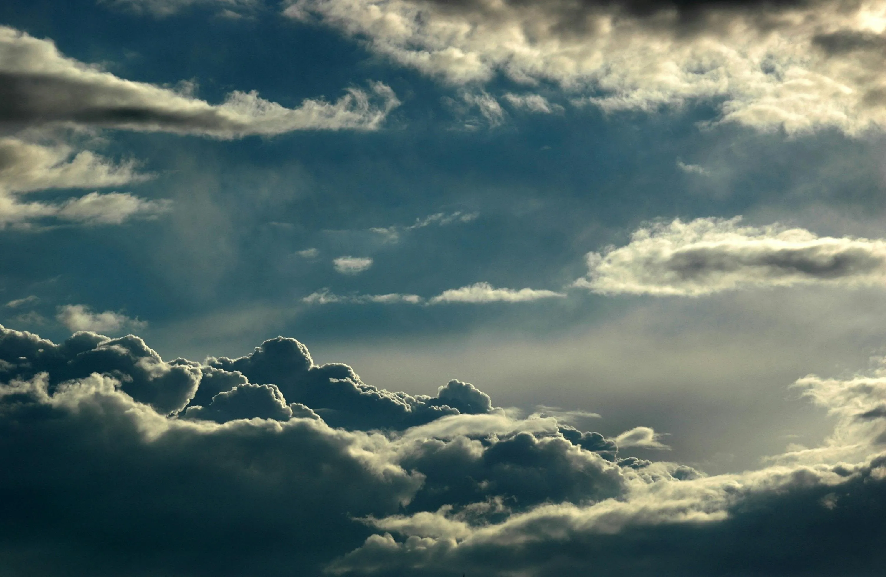 Clouds and Sky with Beautiful Lighting Contrast Wallpaper